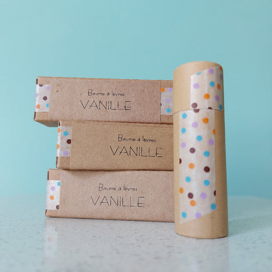 Baume à lèvres bio Vanille en tube en carton éco-responsable