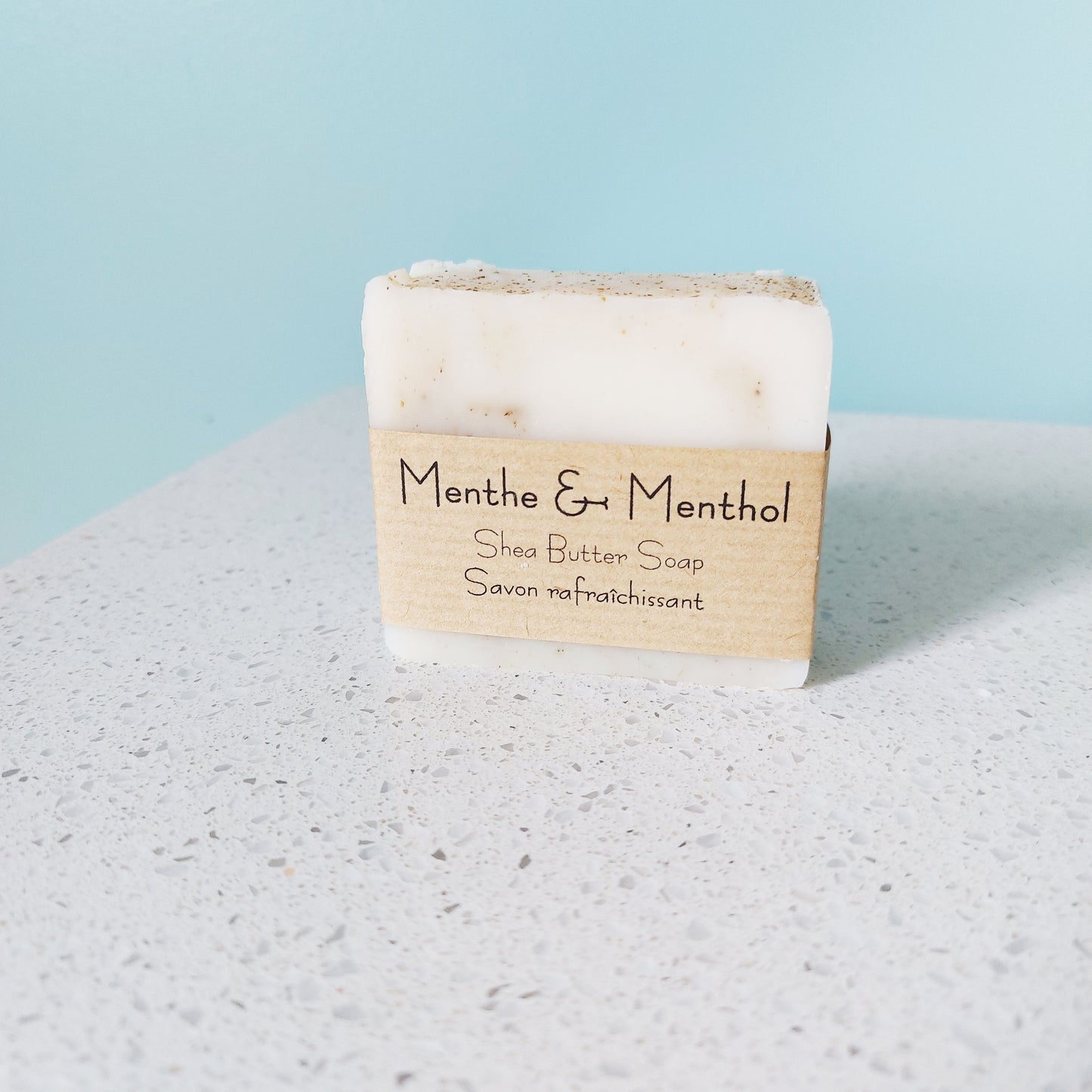Savon blanche au menthe et menthol avec ortie en poudre, ILELI savons