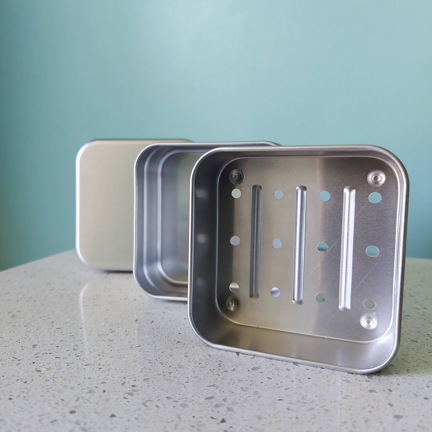 Boîte à savon avec égouttoir en aluminium, idéal stockage de savon solide, ILELI