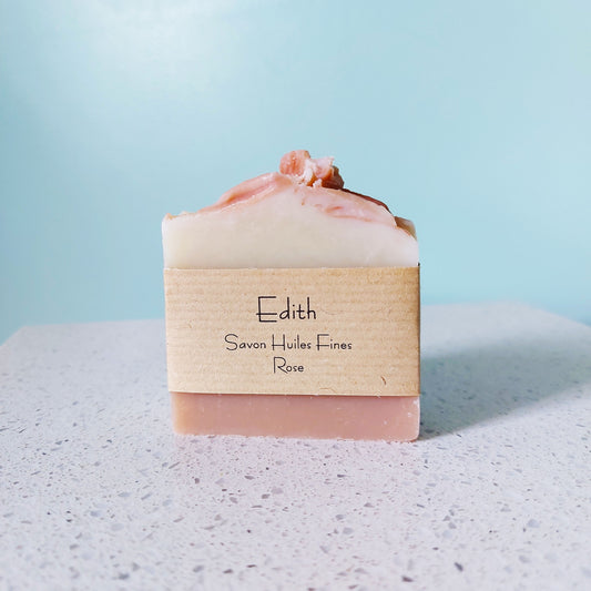 Savon bicolor rose et blanc parfumé à la rose, ILELI